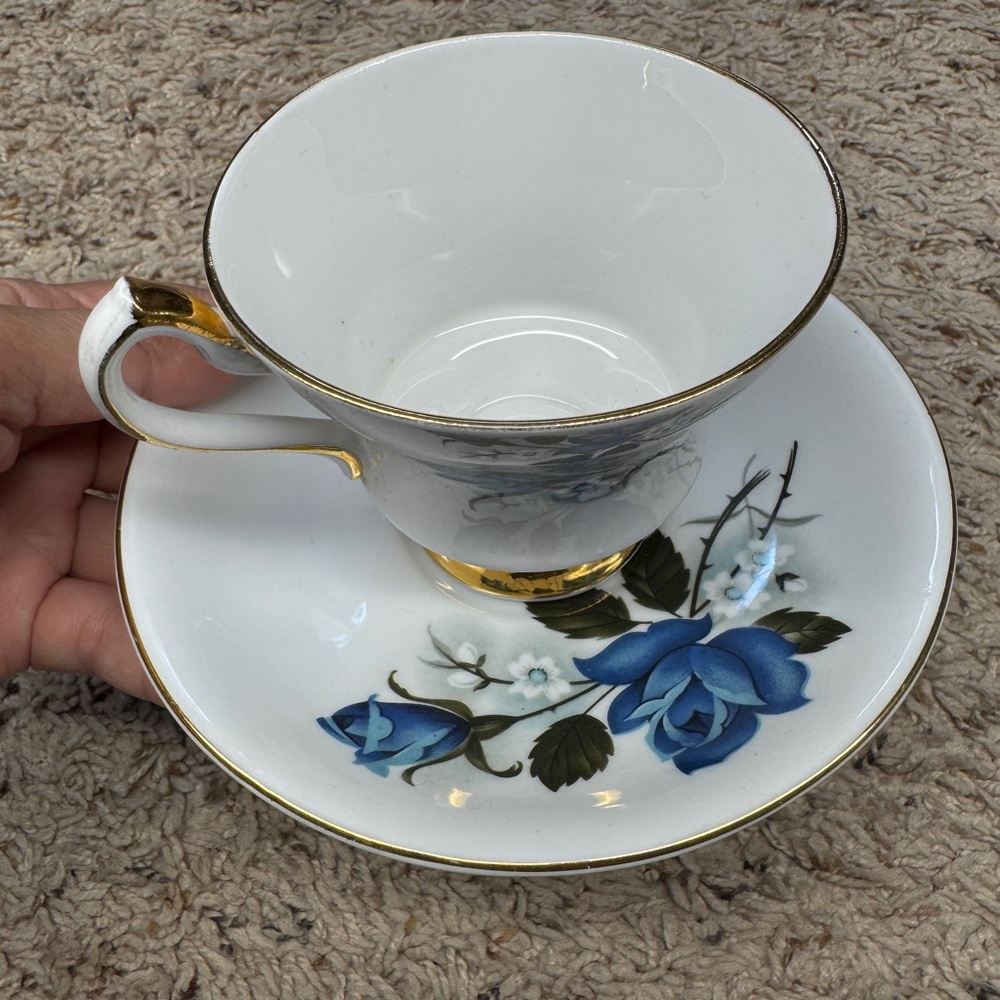 Vintage Royal Gregg teacup and saucer England Bone china floral